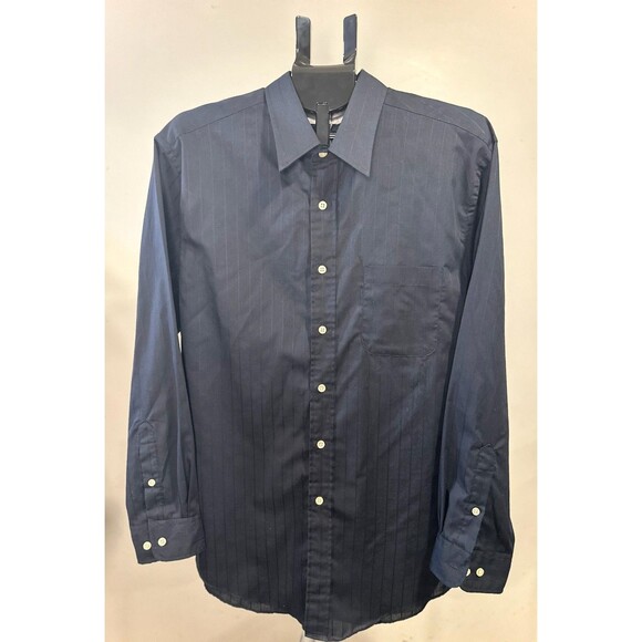 Carl Michaels VTG Mens Fitted Dress Shirt 17 34/35 Black Formal Business Classic - Picture 1 of 8